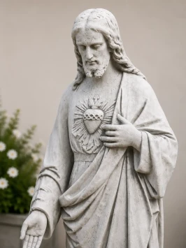 Grande statue de jardin de Jésus - Sacré-Cœur - 120 cm