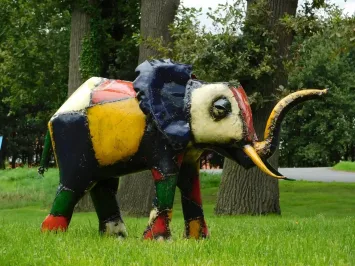 Metallelefant – Gartenstatue – 100 cm – Afrikanische Kunst