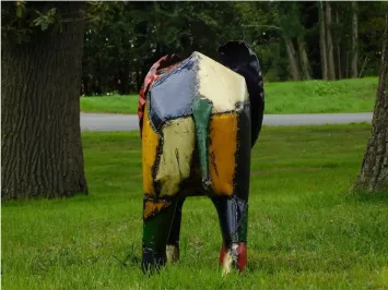 Éléphant en métal – statue de jardin – 100 cm – Art africain