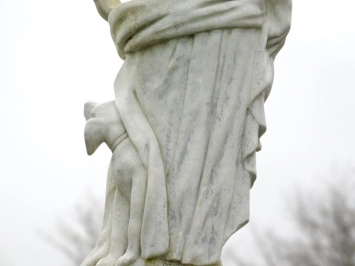 Heiliger Hubertus - auf Sockel - Stein - 205 cm - detailreich