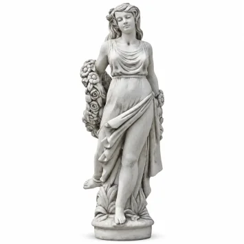 Beeld vrouw met bloemenkrans – 175 cm – klassiek steen