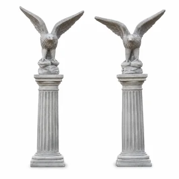 Set van 2 adelaars - op sokkel - steen - 130 cm - klassiek