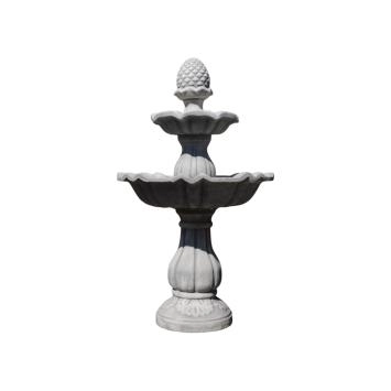 Stenen fontein - met dennenappel - 140 cm - sierlijk - wit