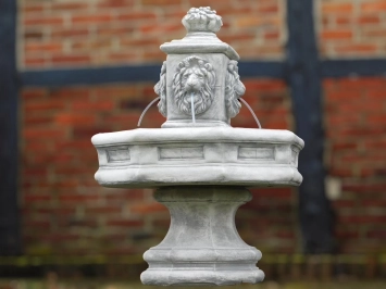 Fontaine lion XL - 125 cm - pierre - avec becs verseurs