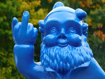 Tuinkabouter Middelvinger XL - 80 cm - Blauw