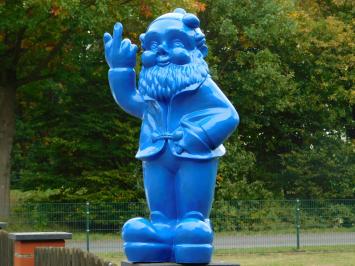 Tuinkabouter Middelvinger XL - 80 cm - Blauw