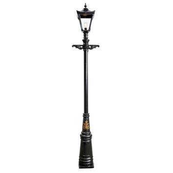 Lantaarnpaal 331 cm - gietijzer - zwart - nostalgische stijl