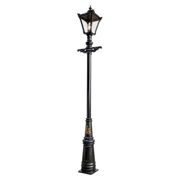 Poteau de lanterne 331 cm - fonte - noir - nostalgique