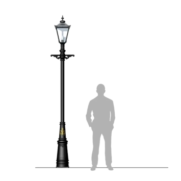 Poteau de lanterne 331 cm - fonte - noir - nostalgique