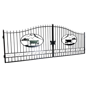 Landhuis poort 'Alpine Weide' – 496 cm – zwart smeedijzer