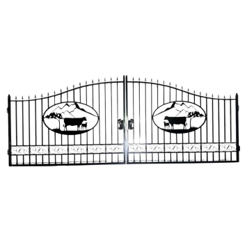 Landhuis poort 'Alpine Weide' – zwart smeedijzer – 596 cm