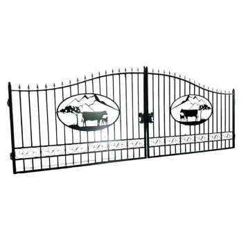 Portail de maison de campagne « Alpine Weide » – fer forgé noir – 596 cm