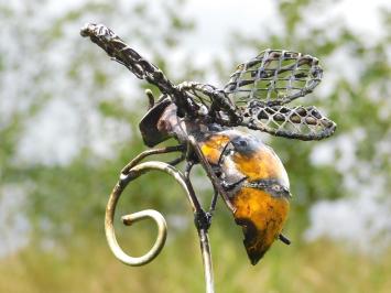 Tuinsteker bij - metalen dierenbeeld - tuinprikker - handgemaakt
