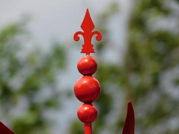 Moulin à vent en métal – piquet de jardin rouge – hauteur 80 cm