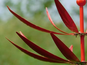 Moulin à vent en métal – piquet de jardin rouge – hauteur 80 cm