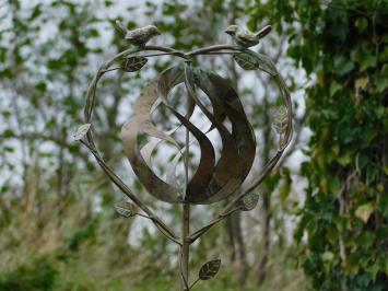 Girouette de jardin à piquer avec oiseaux – 150 cm – métal – vintage