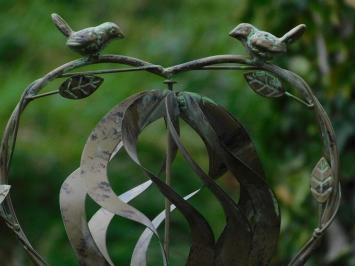 Girouette de jardin à piquer avec oiseaux – 150 cm – métal – vintage