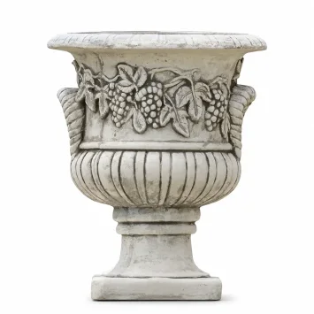 Tuinvaas met druiventrossen – 50 cm – ronde vaas – steen