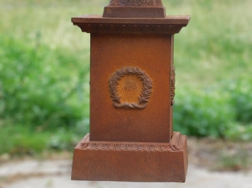 Gietijzeren tuinvaas - op sokkel - 112 cm - rustiek | zuil