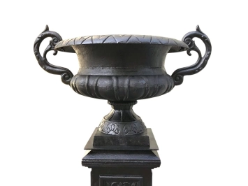 Gusseiserner Blumentopf – Gartenvase schwarz rustikal – 50 cm