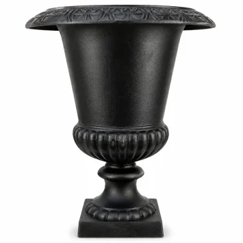 Zwarte plantenbak – gietijzeren tuinvaas – 63 cm hoog