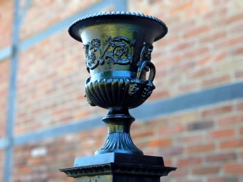 Vase de jardin en fonte - 75 cm - noir - style classique français