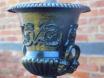 Vase de jardin en fonte - 75 cm - noir - style classique français