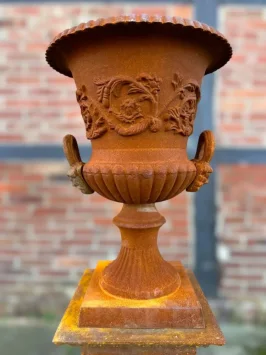 Vase de jardin – 75 cm – fonte oxyde foncé – classique français
