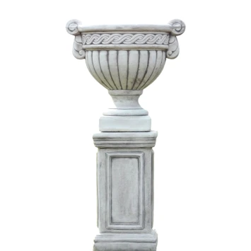 Bloempot op sokkel – 90 cm – klassieke bokaalvorm – steen