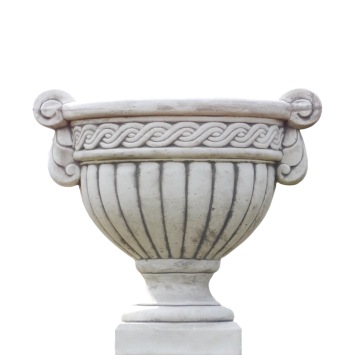 Pot de fleurs en pierre – Forme gobelet – 45 cm – Élégance rustique