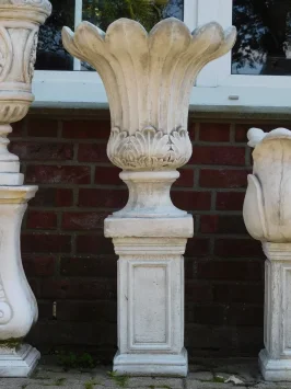 Vase de jardin – 70 cm – design élégant – pierre – gris classique