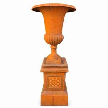 Tuinvaas op zuil – 110 cm – gietijzer – Frans ontwerp