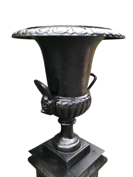 Jardinière en fonte – 63 cm – design baroque noir