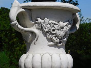 Gartenvase mit Ohren - auf Sockel - aus Stein - 153 cm