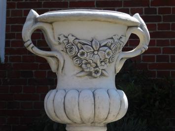 Gartenvase mit Ohren - auf Sockel - aus Stein - 153 cm