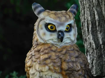 Statue de grand-duc en polyrésine – hibou détaillé – 30 cm
