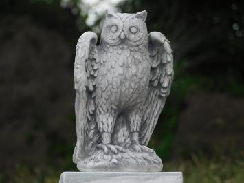  Hibou sur socle - 66 cm - pierre - statue d'animal pour jardin