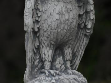  Hibou sur socle - 66 cm - pierre - statue d'animal pour jardin