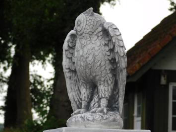  Hibou sur socle - 66 cm - pierre - statue d'animal pour jardin