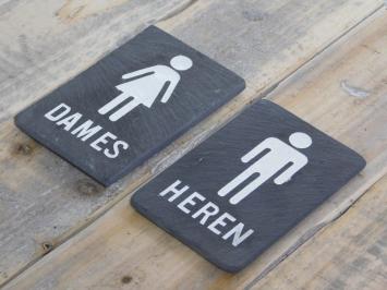 Satz Toilettenschilder 'Ladies' & 'Gentlemen' - aus Schiefer