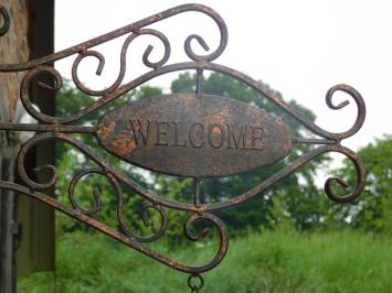  Enseigne « Welcome » avec sonnette - métal - sonnette classique
