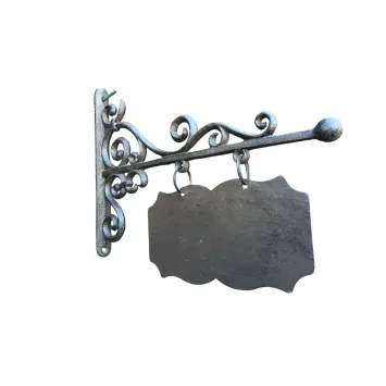 Plaque métallique avec bras latéral - panneau rectangulaire