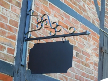 Rechthoekige reclamebord - metaal - 75 x 78 cm - zwart