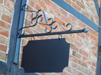 Panneau d'affichage rectangulaire - métal - 75 x 78 cm - noir