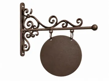 Naambord met zijarm - metalen winkel en huis bord - klassiek
