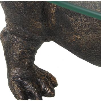 Exklusiver Couchtisch, Hippopotamus, spezieller ''Hippo''-Tisch mit Glasplatte