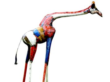 Giraffe ''Balou'' XL - 165 x 150 cm - Handgemaakt Kunstwerk