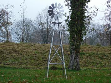 Moulin à vent XL – couleur argent – ​​métal – 245 cm – Roue à vent américaine