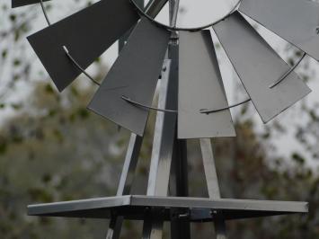Moulin à vent XL – couleur argent – ​​métal – 245 cm – Roue à vent américaine