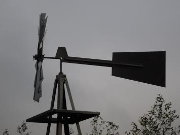 Moulin à vent XL – couleur argent – ​​métal – 245 cm – Roue à vent américaine